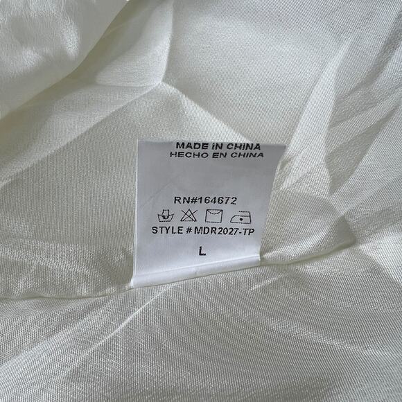 The Post Riley Puff Sleeve Sweetheart Babydoll Mini Dress Ivory Womens Large - Picture 9 of 10